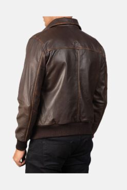 Aaron Brown Leather Bomber Jacket