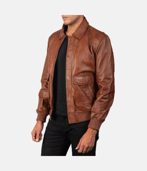 Coffmen-Brown-Leather-Bomber-Jacket-1