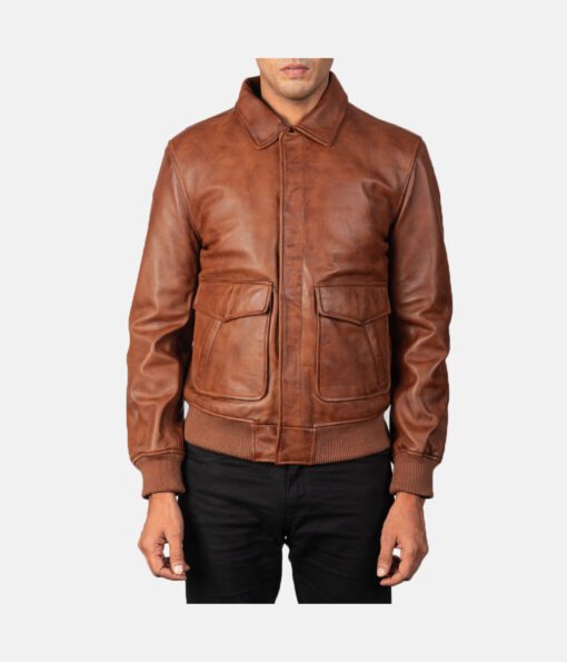 Coffmen-Brown-Leather-Bomber-Jacket-3