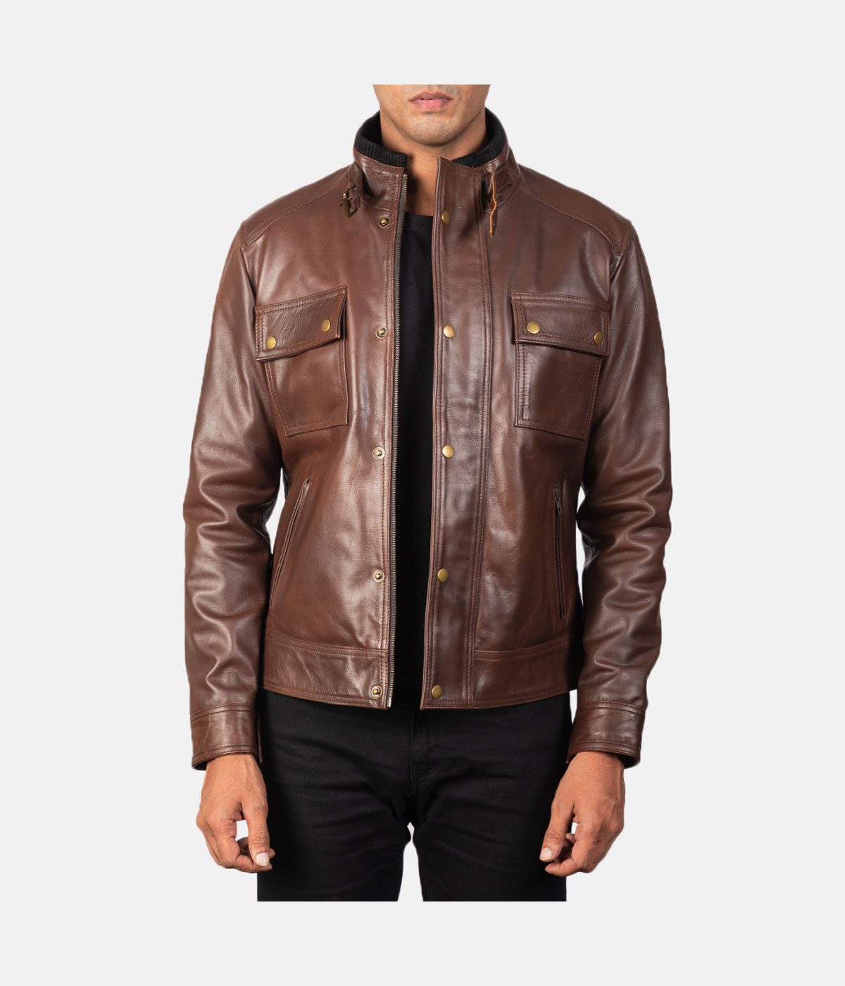 Darren Brown Leather Biker Jacket - Modern Leather Jackets