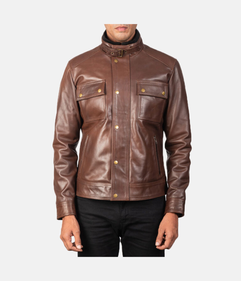 Darren Brown Leather Biker Jacket - Modern Leather Jackets