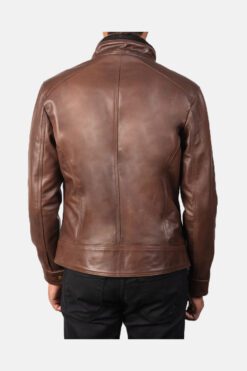 Darren Brown Leather Biker Jacket