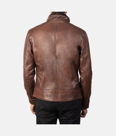 Darren Brown Leather Biker Jacket