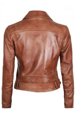 Elisa Womens Light Brown Leather Jacket