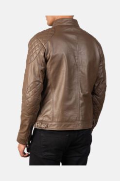 Gatsby Mocha Leather Biker Jacket