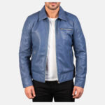 Lavendard-Lavendard Blue Leather Biker JacketBlue-Leather-Biker-Jacket-1