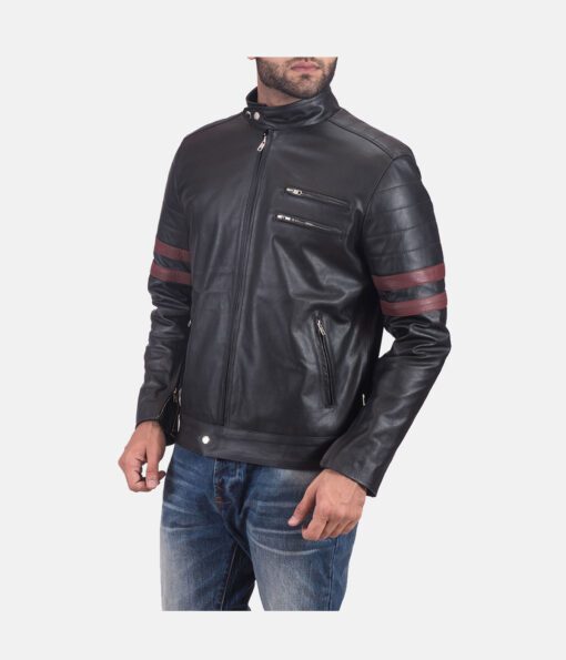 Monza-Black-Maroon-Leather-Biker-Jacket-3