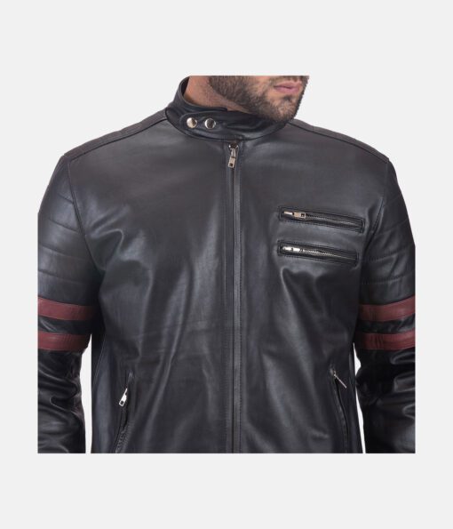 Monza-Black-Maroon-Leather-Biker-Jacket-5