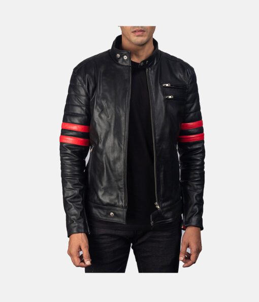 Monza-Black-&-Red-Leather-Biker-Jacket-1