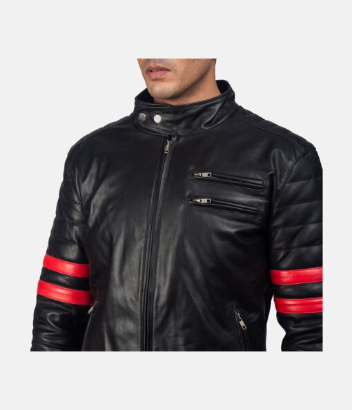 Monza-Black-&-Red-Leather-Biker-Jacket-5