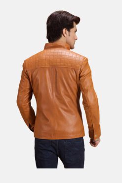 Voltex Tan Leather Biker Jacket