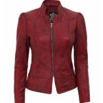 Amy-Womens-Maroon-Fitted-Leather-Jacket