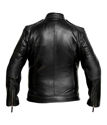 Cafe Racer Black Leather Jacket Men Biker Motorcycle Winter Stylish Genuine Leather Jacket For Men
