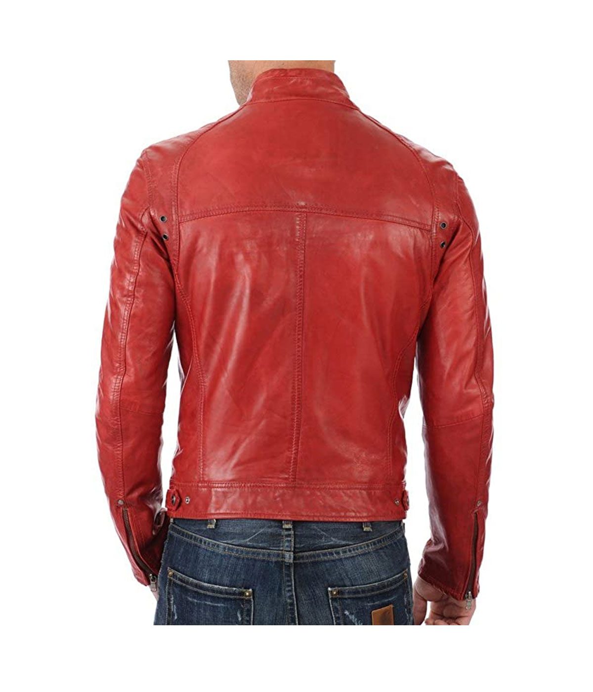Prim leather Mens Lambskin Leather Bomber Biker Jacket 