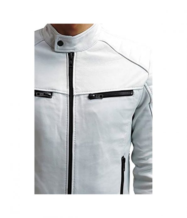 Men-Genuine-Leather-Jacket-White-Soft-Lambskin-Biker-Jacket-Motorcycle-Slim-2