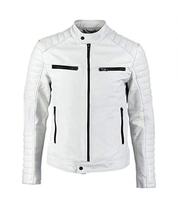 Men-Genuine-Leather-Jacket-White-Soft-Lambskin-Biker-Jacket-Motorcycle-Slim-4