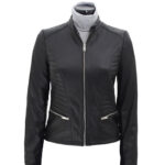 Rachel Womens Black Slim Fit Leather Jacket