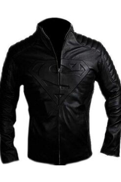 Smallville Black Red Blue Maroon Pink Gray Faux Leather Shield Jacket Batman Vs Superman