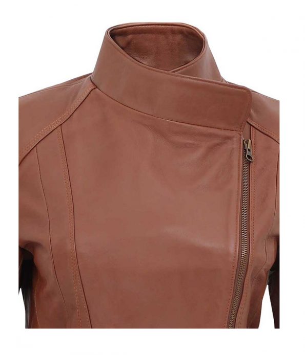 Brown-Womens-Tan-Asymmetrical-Biker-Leather-Jacket-front