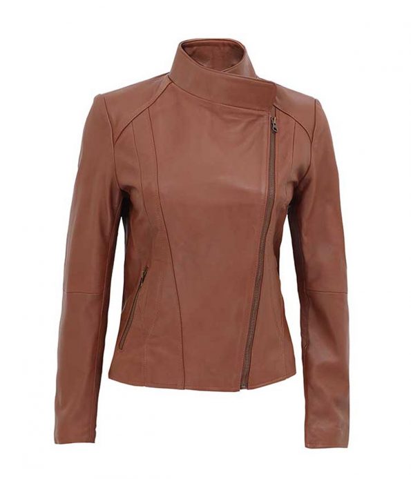 Brown-Womens-Tan-Asymmetrical-Biker-Leather-Jacket