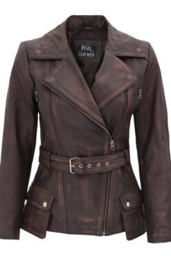 UZ Global Brown Ladies Leather Jacket Women 