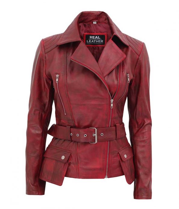 Victoria-Womens-Distressed-Leather-Jacket-Red