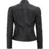 Women's Black Leather Jacket back