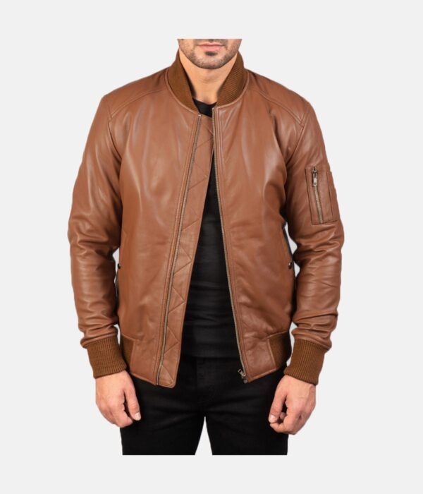 Ma-1-Brown-Leather-Bomber