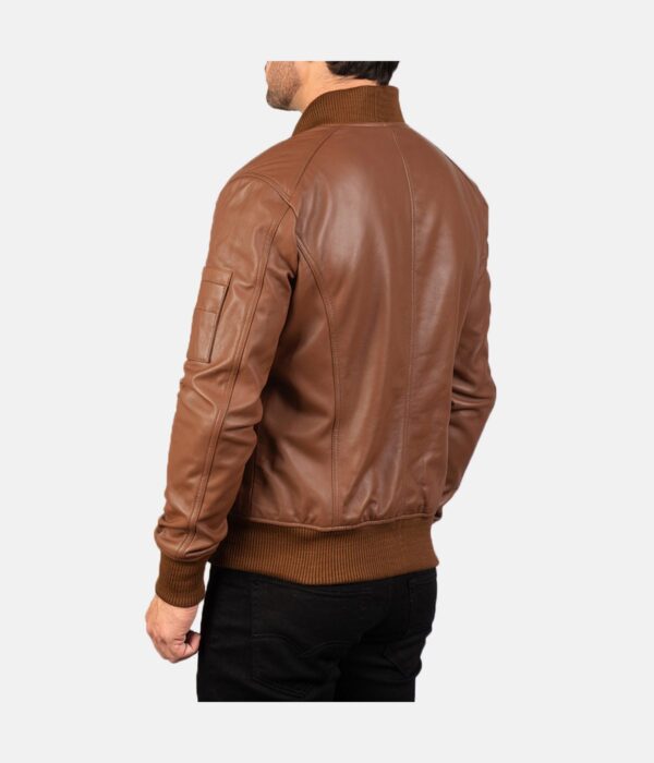 Ma-1-Brown-Leather-Bomber back