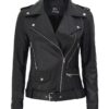 Women's Quilted Biker Leather Jacket