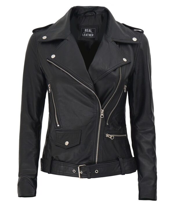 Women's Quilted Biker Leather Jacket