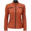 Women's Hooded Biker Leather Jacket