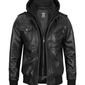 Edgefield Tall Men’s Black Leather Jacket