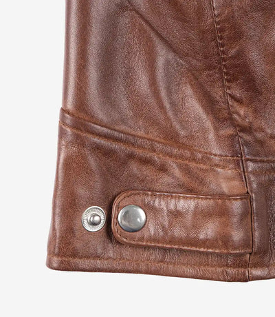 Dodge – Women’s Cognac Wax Lambskin Leather Jacket | MLJ Edition - Image 6