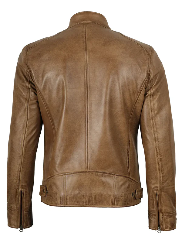 Dodge Men’s Camel Leather Jacket - Image 2