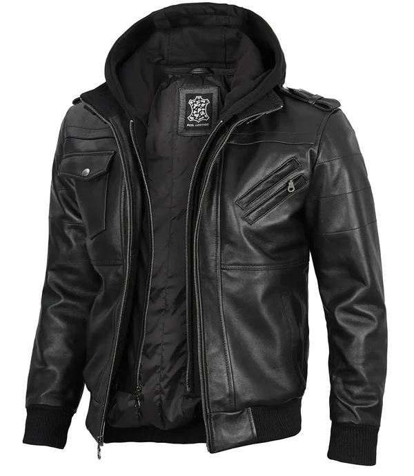 Edgefield Tall Men’s Black Leather Jacket - Image 5