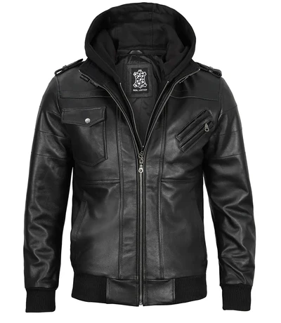 Edgefield Tall Men’s Black Leather Jacket - Image 4