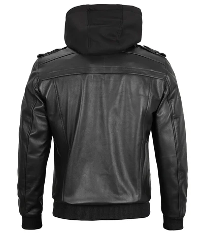 Edgefield Tall Men’s Black Leather Jacket - Image 3