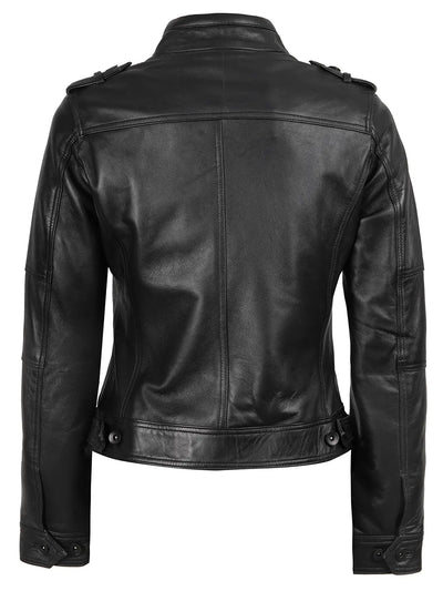 Mirella Women’s Black Leather Jacket - Image 4