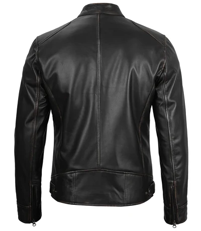 Dodge – Men’s Black Lambskin Leather Jacket | MLJ Edition - Image 2