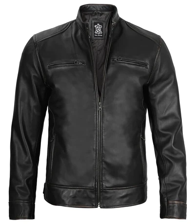 Dodge – Men’s Black Lambskin Leather Jacket | MLJ Edition - Image 4