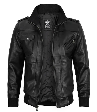 Edgefield Tall Men’s Black Leather Jacket - Image 6