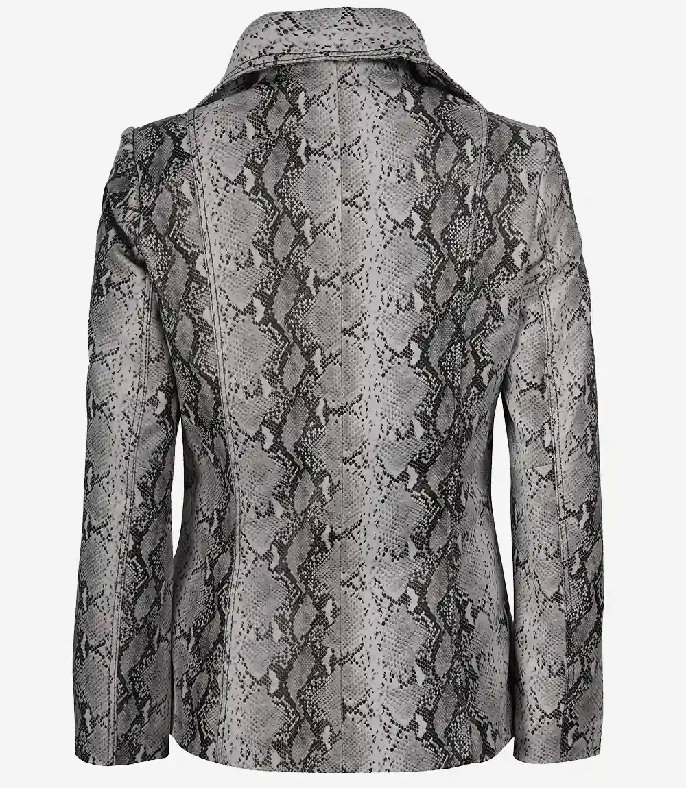 Artemis Snake-Print Leather Blazer – Women - Image 5