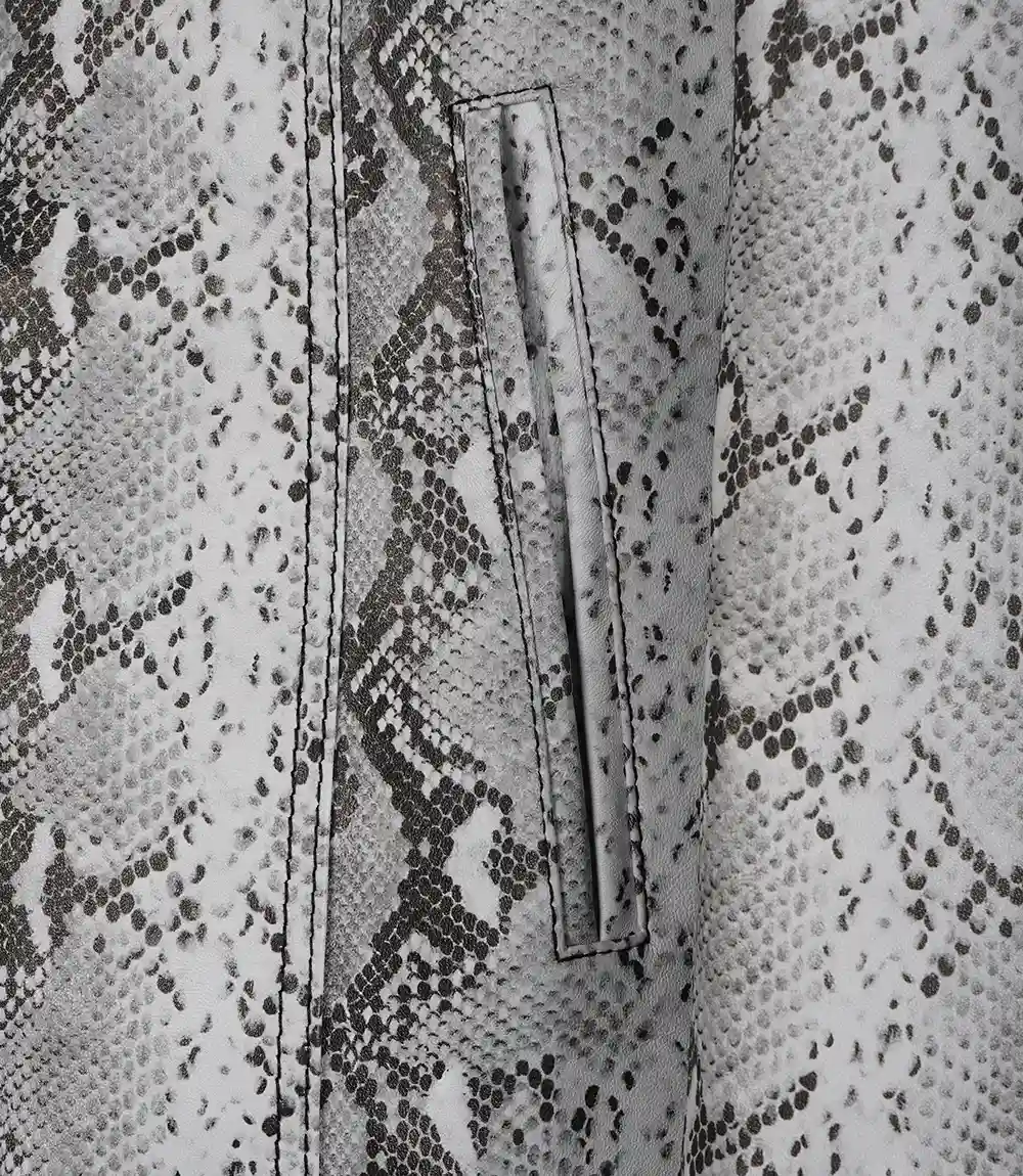 Artemis Snake-Print Leather Blazer – Women - Image 6