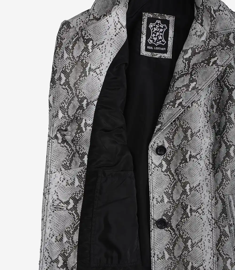 Artemis Snake-Print Leather Blazer – Women - Image 2